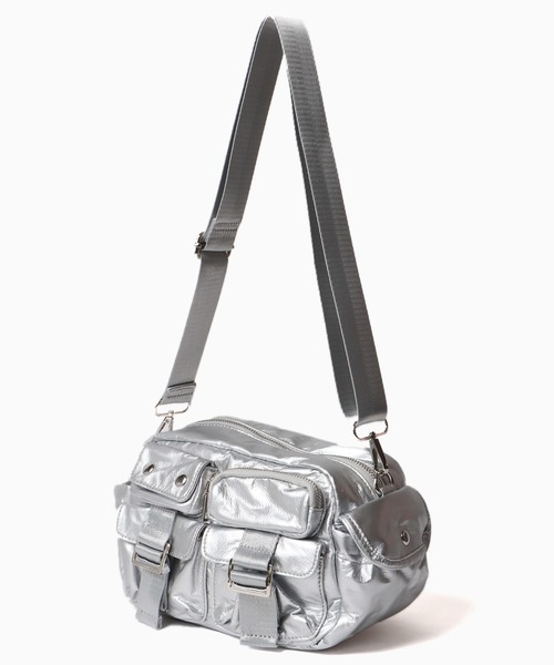 Chick(チック)の「▲MULTI POCKET SHOULDER BAG / マルチポケットショルダーバッグ(ショルダーバッグ・レディース・グレー/ブラック・FREE)」の14枚目の写真