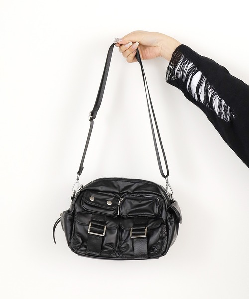 Chick(チック)の「▲MULTI POCKET SHOULDER BAG / マルチポケットショルダーバッグ(ショルダーバッグ・レディース・グレー/ブラック・FREE)」の18枚目の写真