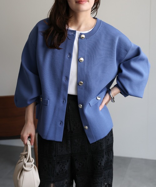 今期 A CCORDION ニット ジャケット カーディガン M ジャケットライクニットカーディガン/洗える/WEB限定サイズあり