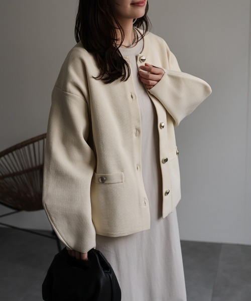 極美品　ENFOLD ボンディング ニットカーディガン　ジャケット 3053002745933196_03_4708w.jpeg