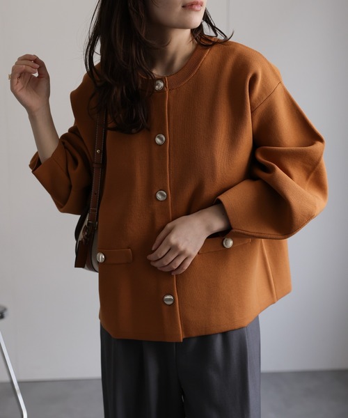 セール】メタルボタンニットカーディガン / ニットジャケット（ノー