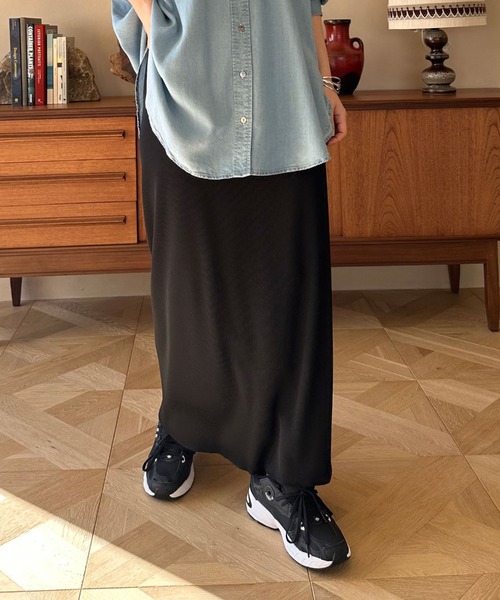 Doux archives（ドゥアルシーヴ）の「リブロングタイトスカート（スカート・レディース・ミント/アイボリー/ブラック/ロイヤルブルー/ブラウン/チャコールグレー/ベージュ・FREE）」の16枚目の写真
