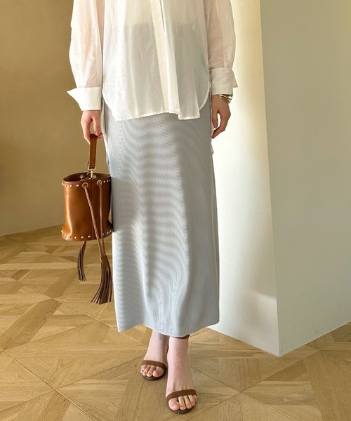 Doux archives（ドゥアルシーヴ）の「リブロングタイトスカート（スカート・レディース・ミント/アイボリー/ブラック/ロイヤルブルー/ブラウン/チャコールグレー/ベージュ・FREE）」の21枚目の写真