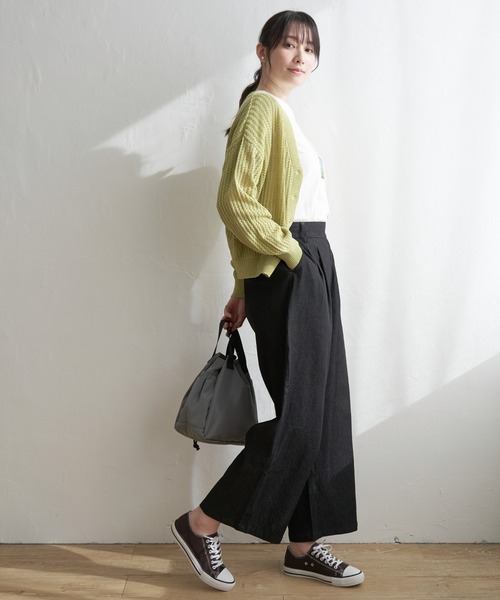 ikka（イッカ）の「透かし編みVネックカーディガン（カーディガン/ボレロ・レディース・ベージュ/ブラック/エメラルド/オフホワイト・M/L/S）」の12枚目の写真