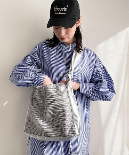 CONTROL FREAK / CTFK（コントロールフリーク）の「【CONTROL FREAK/コントロールフリーク】メッシュコンビバッグ（ショルダーバッグ・レディース・シルバー/キナリ・FREE）」の5枚目の写真