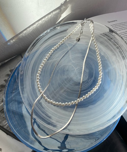 DouDou（ドゥドゥ）の「パール×チェーンネックレス（ネックレス・レディース・シルバー/ゴールド・FREE）」の4枚目の写真