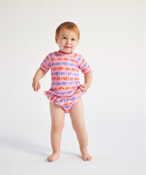セール】Baby Ribbon Bow all over swim ruffle culotte（水着