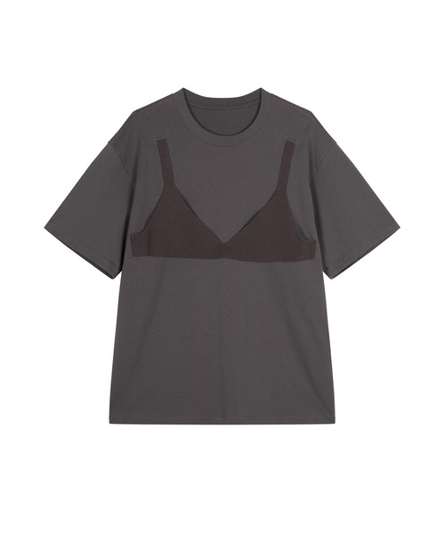 JNBY（ジェーエヌビーワイ）の「Layered Bra Knit T-shirt（Tシャツ/カットソー・レディース・ブラウン/ブラック/イエロー・36/40/38）」の10枚目の写真