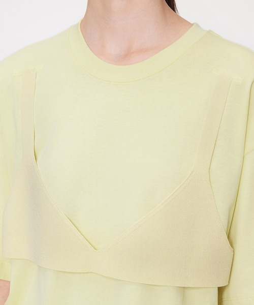 JNBY（ジェーエヌビーワイ）の「Layered Bra Knit T-shirt（Tシャツ/カットソー・レディース・ブラウン/ブラック/イエロー・36/40/38）」の16枚目の写真