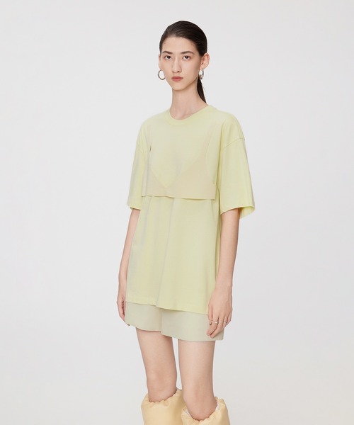 JNBY（ジェーエヌビーワイ）の「Layered Bra Knit T-shirt（Tシャツ/カットソー・レディース・ブラウン/ブラック/イエロー・36/40/38）」の12枚目の写真