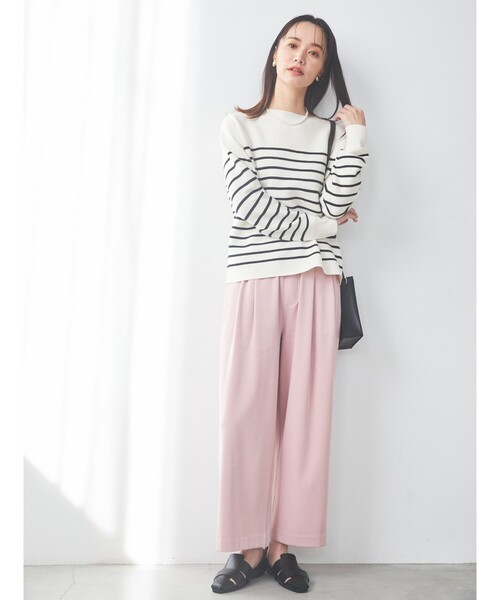 THE SHOP TK （ザ ショップ ティーケー ）の「◆【ヒルナンデス！で紹介】リラックステーパードパンツ【手洗い可】（その他パンツ・レディース・ネイビー/ライトベージュ/ベビーピンク・12/13）」の9枚目の写真