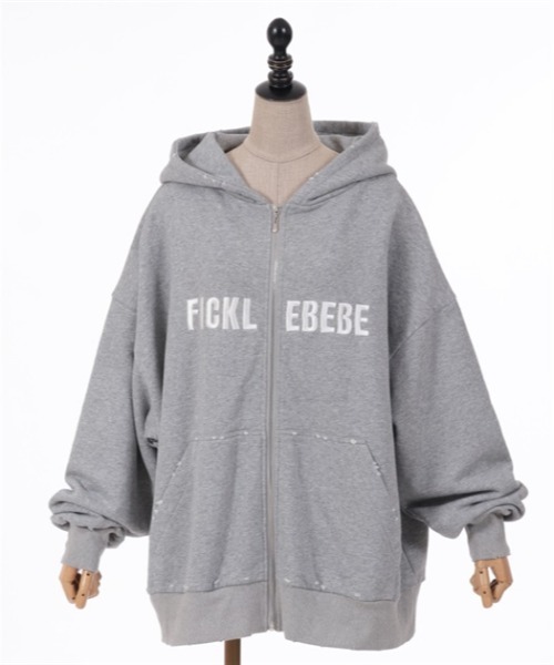 FickleBebe(フィクルベベ)の「ビッグロゴジップフーディー(パーカー・レディース・グレー/ピンク/ブラック・FREE)」の19枚目の写真