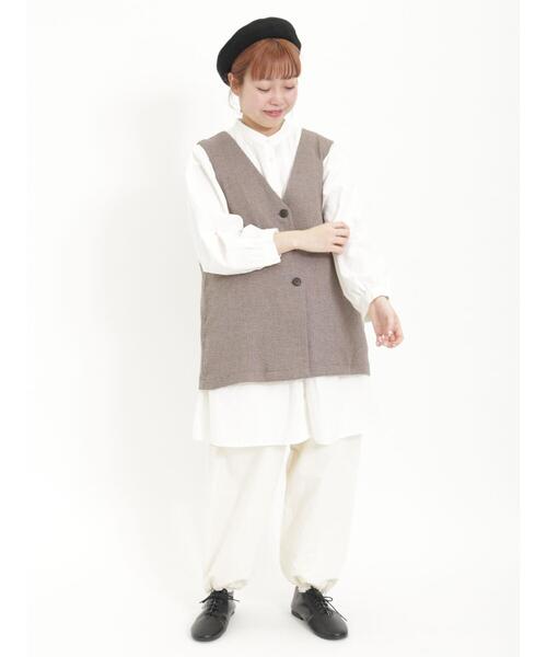 sm2 ◾️立川限定▪️リネンダブルフリル2wayベスト ベージュ 手洗い