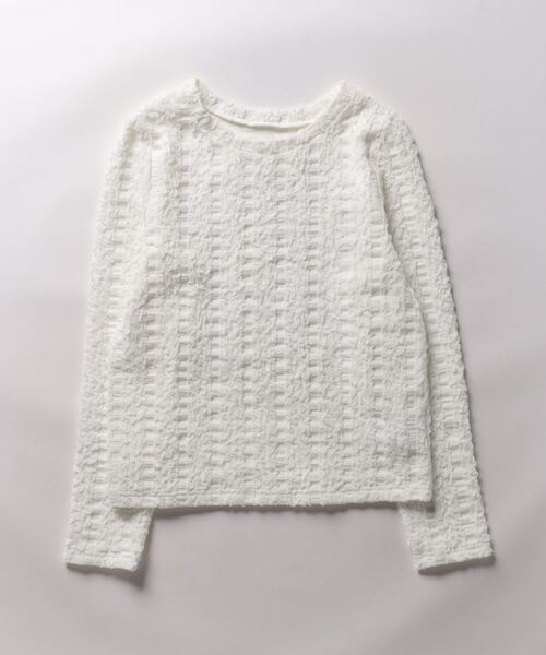 STRAWBERRY-FIELDS（ストロベリーフィールズ）の「ｼｬｰﾘﾝｸﾞｼﾞｬｶﾞｰﾄﾞﾌﾟﾙｵｰﾊﾞｰ（Tシャツ/カットソー・レディース・ブラック/オフホワイト・2）」の11枚目の写真