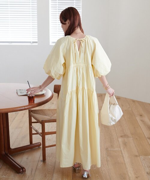 定価4.2万 未使用 トゥービーシック バルーンスリーブ ティアードワンピース 新色追加!/WEB限定】前後2WAYティアード袖バルーンワンピース
