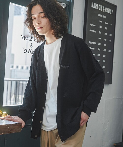 TOWNCRAFT（タウンクラフト）の「TOWNCRAFT（タウンクラフト）別注ループヤーンニットカーディガン（カーディガン/ボレロ・メンズ・マスタード/オレンジ系その他/コバルトブルー/ネイビー/オフホワイト/ブラック・M/L/XL）」の3枚目の写真