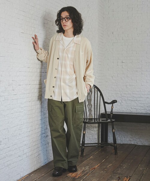 TOWNCRAFT（タウンクラフト）の「TOWNCRAFT（タウンクラフト）別注ループヤーンニットカーディガン（カーディガン/ボレロ・メンズ・マスタード/オレンジ系その他/コバルトブルー/ネイビー/オフホワイト/ブラック・M/L/XL）」の9枚目の写真