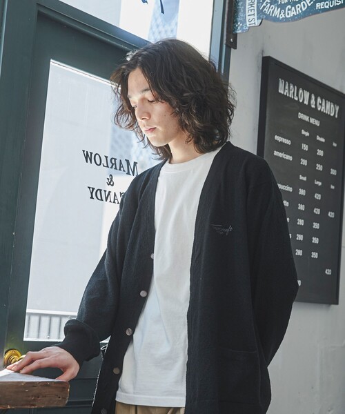 TOWNCRAFT（タウンクラフト）の「TOWNCRAFT（タウンクラフト）別注ループヤーンニットカーディガン（カーディガン/ボレロ・メンズ・マスタード/オレンジ系その他/コバルトブルー/ネイビー/オフホワイト/ブラック・M/L/XL）」の10枚目の写真