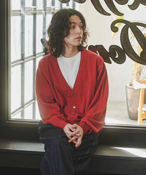 TOWNCRAFT（タウンクラフト）の「TOWNCRAFT（タウンクラフト）別注ループヤーンニットカーディガン（カーディガン/ボレロ・メンズ・マスタード/オレンジ系その他/コバルトブルー/ネイビー/オフホワイト/ブラック・M/L/XL）」の14枚目の写真