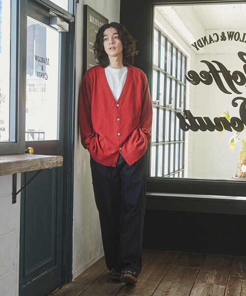 TOWNCRAFT（タウンクラフト）の「TOWNCRAFT（タウンクラフト）別注ループヤーンニットカーディガン（カーディガン/ボレロ・メンズ・マスタード/オレンジ系その他/コバルトブルー/ネイビー/オフホワイト/ブラック・M/L/XL）」の17枚目の写真