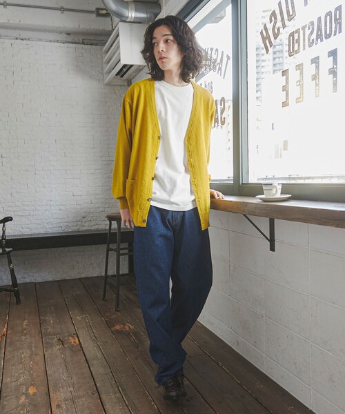 TOWNCRAFT（タウンクラフト）の「TOWNCRAFT（タウンクラフト）別注ループヤーンニットカーディガン（カーディガン/ボレロ・メンズ・マスタード/オレンジ系その他/コバルトブルー/ネイビー/オフホワイト/ブラック・M/L/XL）」の19枚目の写真