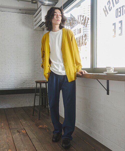 TOWNCRAFT（タウンクラフト）の「TOWNCRAFT（タウンクラフト）別注ループヤーンニットカーディガン（カーディガン/ボレロ・メンズ・マスタード/オレンジ系その他/コバルトブルー/ネイビー/オフホワイト/ブラック・M/L/XL）」の21枚目の写真