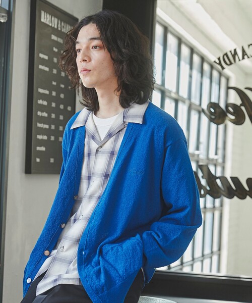 TOWNCRAFT（タウンクラフト）の「TOWNCRAFT（タウンクラフト）別注ループヤーンニットカーディガン（カーディガン/ボレロ・メンズ・マスタード/オレンジ系その他/コバルトブルー/ネイビー/オフホワイト/ブラック・M/L/XL）」の22枚目の写真