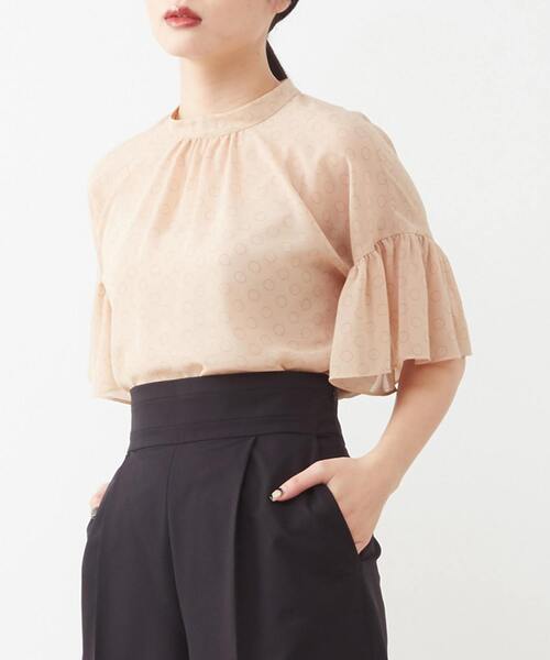 Tiara（ティアラ）の「ドット×ドットハイネックフリルブラウス（シャツ/ブラウス・レディース・アイボリー/ベージュ/ブラック・FREE/9）」の3枚目の写真