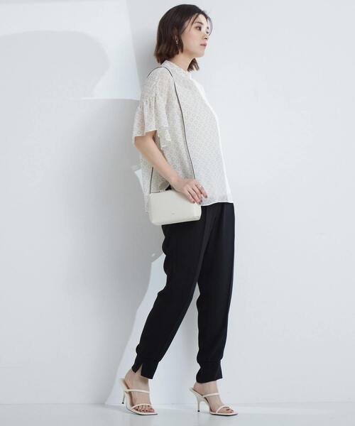 Tiara（ティアラ）の「ドット×ドットハイネックフリルブラウス（シャツ/ブラウス・レディース・アイボリー/ベージュ/ブラック・FREE/9）」の13枚目の写真