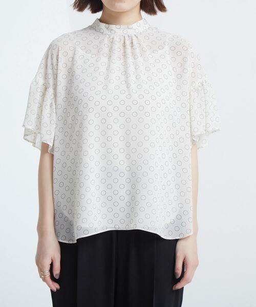 Tiara（ティアラ）の「ドット×ドットハイネックフリルブラウス（シャツ/ブラウス・レディース・アイボリー/ベージュ/ブラック・FREE/9）」の15枚目の写真
