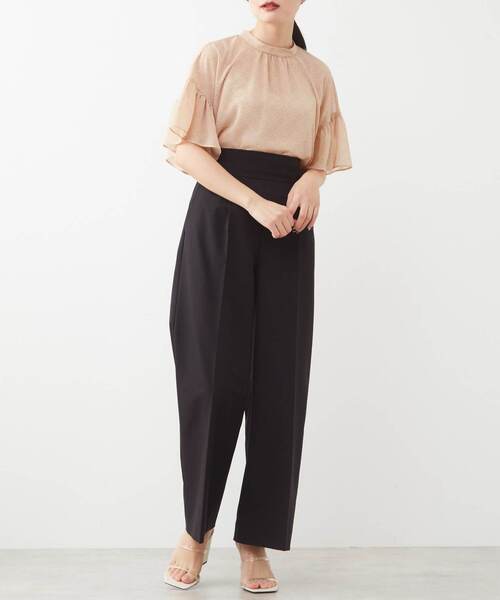 Tiara（ティアラ）の「ドット×ドットハイネックフリルブラウス（シャツ/ブラウス・レディース・アイボリー/ベージュ/ブラック・FREE/9）」の9枚目の写真