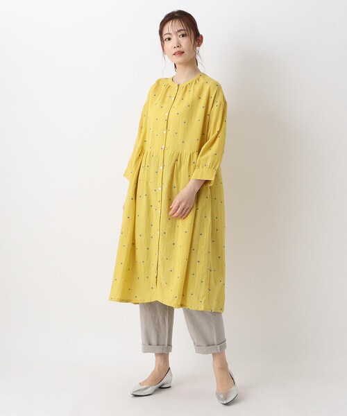 one'sterrace(ワンズテラス)の「ドット 前開きワンピース(ワンピース・レディース・ブラック系8/イエロー系8・00)」の12枚目の写真