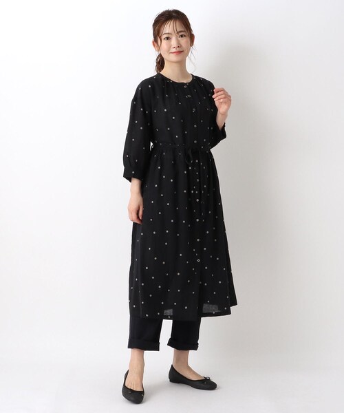 one'sterrace(ワンズテラス)の「ドット 前開きワンピース(ワンピース・レディース・ブラック系8/イエロー系8・00)」の15枚目の写真