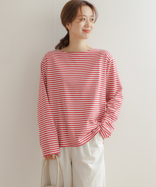 URBAN RESEARCH DOORS(アーバンリサーチドアーズ)の「ラウンドヘムボーダーロングTシャツ(Tシャツ/カットソー・レディース・ブラック系その他/ブルー系その他/レッド系その他・MEDIUM)」の7枚目の写真