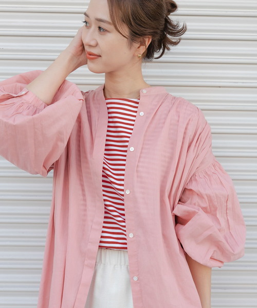 URBAN RESEARCH DOORS(アーバンリサーチドアーズ)の「ラウンドヘムボーダーロングTシャツ(Tシャツ/カットソー・レディース・ブラック系その他/ブルー系その他/レッド系その他・MEDIUM)」の12枚目の写真