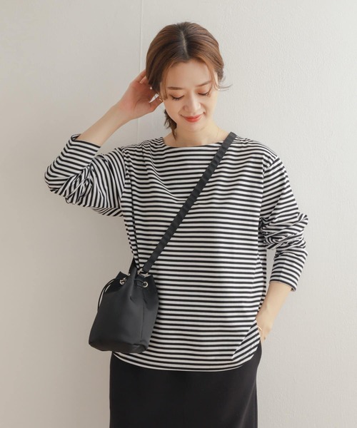 URBAN RESEARCH - アーバンリサーチ　ロングTシャツ　ボーダー　グレー URBAN RESEARCH DOORS（アーバンリサーチドアーズ）の「ラウンド