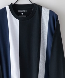 汗染みの目立たないTシャツ ZEROSTAIN　ゼロステイン 切り替えデザイン ビッグシルエット7分袖Tシャツ 防汚 UVカット 撥水