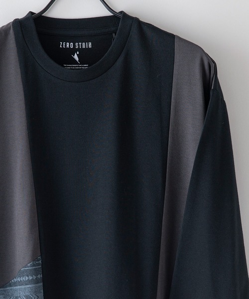 LB/S (エルビーエス)の「汗染みの目立たないTシャツ ZEROSTAIN ゼロステイン 切り替えデザイン ビッグシルエット7分袖Tシャツ 防汚 UVカット 撥水(Tシャツ/カットソー・メンズ・ホワイト系その他2/ブラック系その他/ブラック系その他2/グリーン系その他/ホワイト系その他・LARGE/X-LARGE/MEDIUM)」の4枚目の写真
