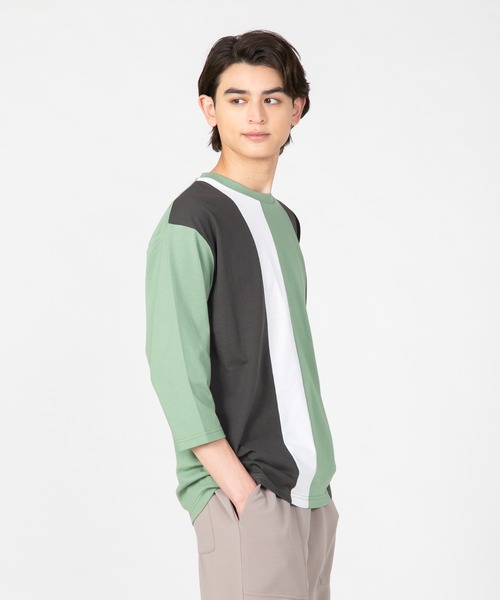 LB/S (エルビーエス)の「汗染みの目立たないTシャツ ZEROSTAIN ゼロステイン 切り替えデザイン ビッグシルエット7分袖Tシャツ 防汚 UVカット 撥水(Tシャツ/カットソー・メンズ・ホワイト系その他2/ブラック系その他/ブラック系その他2/グリーン系その他/ホワイト系その他・LARGE/X-LARGE/MEDIUM)」の10枚目の写真