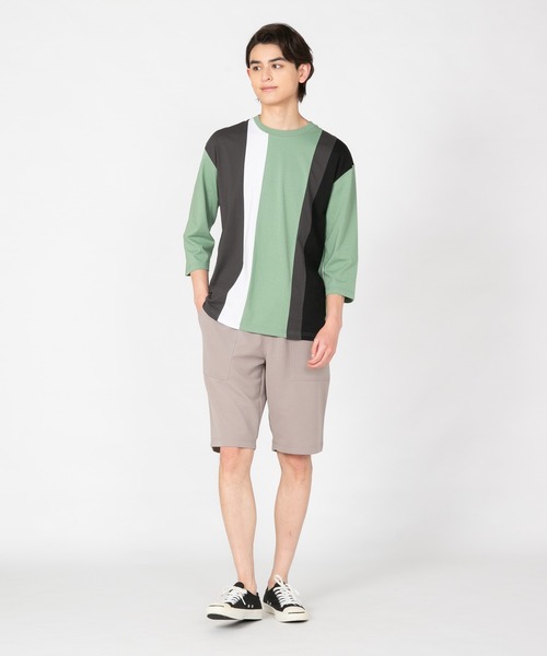 LB/S (エルビーエス)の「汗染みの目立たないTシャツ ZEROSTAIN ゼロステイン 切り替えデザイン ビッグシルエット7分袖Tシャツ 防汚 UVカット 撥水(Tシャツ/カットソー・メンズ・ホワイト系その他2/ブラック系その他/ブラック系その他2/グリーン系その他/ホワイト系その他・LARGE/X-LARGE/MEDIUM)」の11枚目の写真