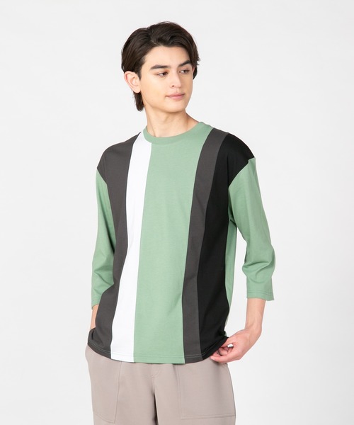 LB/S (エルビーエス)の「汗染みの目立たないTシャツ ZEROSTAIN ゼロステイン 切り替えデザイン ビッグシルエット7分袖Tシャツ 防汚 UVカット 撥水(Tシャツ/カットソー・メンズ・ホワイト系その他2/ブラック系その他/ブラック系その他2/グリーン系その他/ホワイト系その他・LARGE/X-LARGE/MEDIUM)」の6枚目の写真