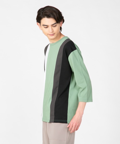LB/S (エルビーエス)の「汗染みの目立たないTシャツ ZEROSTAIN ゼロステイン 切り替えデザイン ビッグシルエット7分袖Tシャツ 防汚 UVカット 撥水(Tシャツ/カットソー・メンズ・ホワイト系その他2/ブラック系その他/ブラック系その他2/グリーン系その他/ホワイト系その他・LARGE/X-LARGE/MEDIUM)」の8枚目の写真