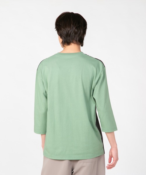LB/S (エルビーエス)の「汗染みの目立たないTシャツ ZEROSTAIN ゼロステイン 切り替えデザイン ビッグシルエット7分袖Tシャツ 防汚 UVカット 撥水(Tシャツ/カットソー・メンズ・ホワイト系その他2/ブラック系その他/ブラック系その他2/グリーン系その他/ホワイト系その他・LARGE/X-LARGE/MEDIUM)」の9枚目の写真