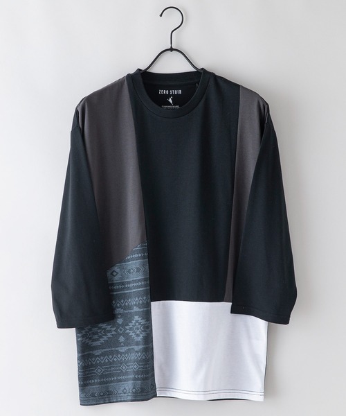 LB/S (エルビーエス)の「汗染みの目立たないTシャツ ZEROSTAIN ゼロステイン 切り替えデザイン ビッグシルエット7分袖Tシャツ 防汚 UVカット 撥水(Tシャツ/カットソー・メンズ・ホワイト系その他2/ブラック系その他/ブラック系その他2/グリーン系その他/ホワイト系その他・LARGE/X-LARGE/MEDIUM)」の16枚目の写真
