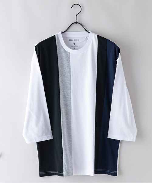 LB/S (エルビーエス)の「汗染みの目立たないTシャツ ZEROSTAIN ゼロステイン 切り替えデザイン ビッグシルエット7分袖Tシャツ 防汚 UVカット 撥水(Tシャツ/カットソー・メンズ・ホワイト系その他2/ブラック系その他/ブラック系その他2/グリーン系その他/ホワイト系その他・LARGE/X-LARGE/MEDIUM)」の21枚目の写真