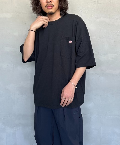 DANTON（ダントン）の「【WEB限定】[DANTON/ダントン] ビッグポケット ワンポイントロゴTシャツ（Tシャツ/カットソー・レディース・ネイビー/ホワイト/チャコールグレー/アイボリー/ブラック/グレイッシュベージュ・M/L）」の11枚目の写真