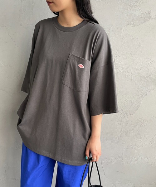 DANTON（ダントン）の「【WEB限定】[DANTON/ダントン] ビッグポケット ワンポイントロゴTシャツ（Tシャツ/カットソー・レディース・ネイビー/ホワイト/チャコールグレー/アイボリー/ブラック/グレイッシュベージュ・M/L）」の17枚目の写真
