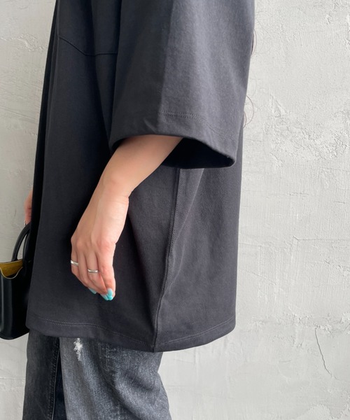 DANTON（ダントン）の「【WEB限定】[DANTON/ダントン] ビッグポケット ワンポイントロゴTシャツ（Tシャツ/カットソー・レディース・ネイビー/ホワイト/チャコールグレー/アイボリー/ブラック/グレイッシュベージュ・M/L）」の10枚目の写真