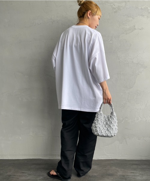 DANTON（ダントン）の「【WEB限定】[DANTON/ダントン] ビッグポケット ワンポイントロゴTシャツ（Tシャツ/カットソー・レディース・ネイビー/ホワイト/チャコールグレー/アイボリー/ブラック/グレイッシュベージュ・M/L）」の22枚目の写真