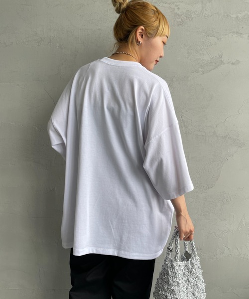DANTON（ダントン）の「【WEB限定】[DANTON/ダントン] ビッグポケット ワンポイントロゴTシャツ（Tシャツ/カットソー・レディース・ネイビー/ホワイト/チャコールグレー/アイボリー/ブラック/グレイッシュベージュ・M/L）」の19枚目の写真